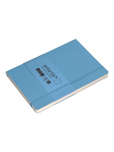 Cuaderno con gomilla antartik notes tapa blanda a5 hojas lisas azul claro 80 hojas 80 gr fsc