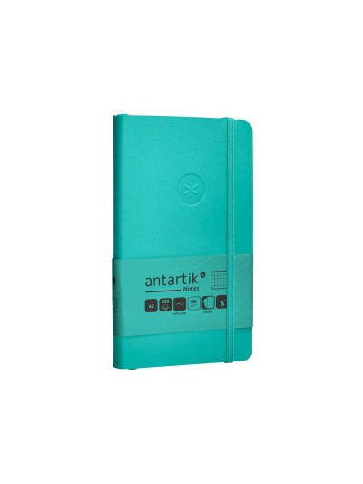Cuaderno con gomilla antartik notes tapa blanda a6 cuadricula turquesa 100 hojas 80 gr fsc
