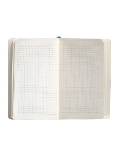 Cuaderno con gomilla antartik notes tapa blanda a6 cuadricula turquesa 100 hojas 80 gr fsc