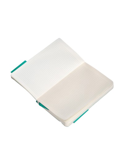 Cuaderno con gomilla antartik notes tapa blanda a6 cuadricula turquesa 100 hojas 80 gr fsc