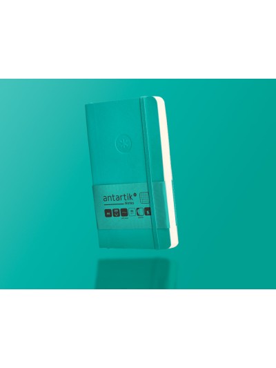 Cuaderno con gomilla antartik notes tapa blanda a6 cuadricula turquesa 100 hojas 80 gr fsc