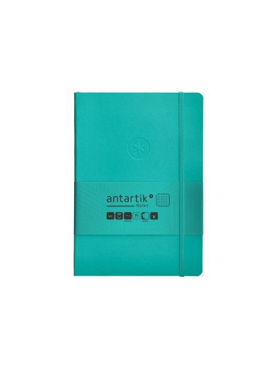 Cuaderno con gomilla antartik notes tapa blanda a5 hojas cuadricula turquesa 80 hojas 80 gr fsc