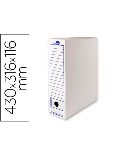 Caja archivo definitivo liderpapel 106 listados de ordenador carton reciclado 325g/m2 blanco 430x116x316 mm