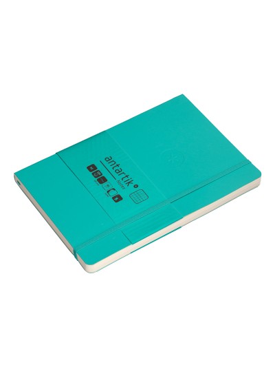 Cuaderno con gomilla antartik notes tapa blanda a5 hojas cuadricula turquesa 80 hojas 80 gr fsc