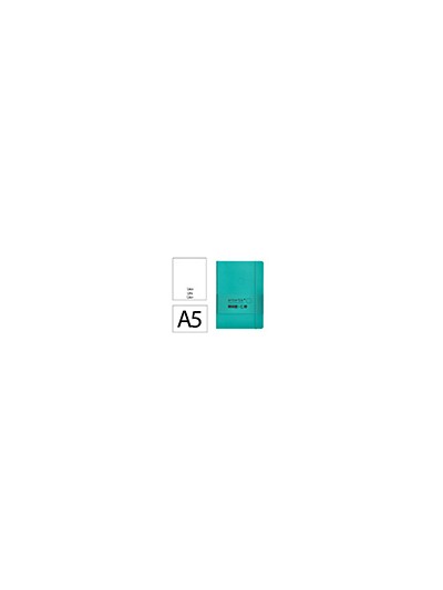Cuaderno con gomilla antartik notes tapa blanda a5 hojas lisas turquesa 80 hojas 80 gr fsc
