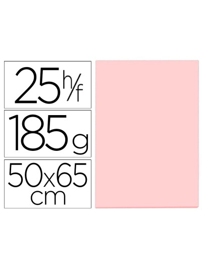 Cartulina guarro rosa 50x65 cm 185 gr