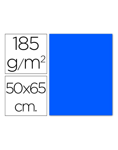 Cartulina guarro azul mar 50x65 cm 185 gr