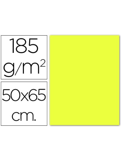 Cartulina guarro amarillo limon 50x65 cm 185 gr