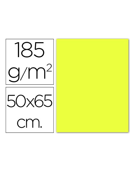 Cartulina guarro amarillo limon 50x65 cm 185 gr