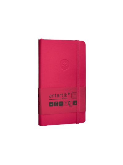 Cuaderno con gomilla antartik notes tapa blanda a6 rayas burdeos 100 hojas 80 gr fsc