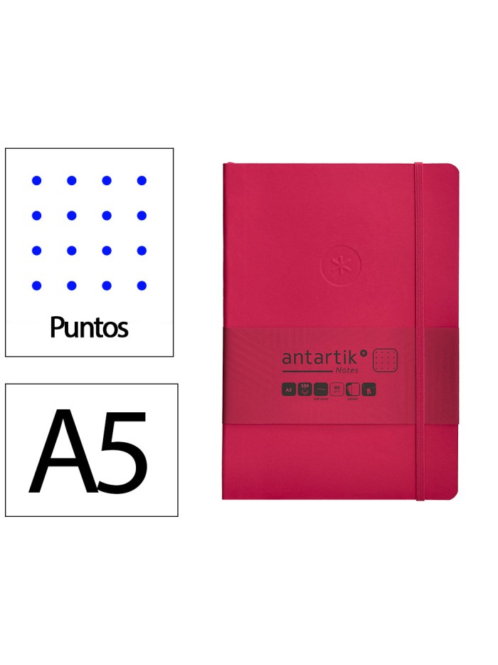 Cuaderno con gomilla antartik notes tapa blanda a5 hojas puntos burdeos 80 hojas 80 gr fsc Cuaderno con gomilla antartik notes tapa blanda a5 hojas puntos burdeos 80 hojas 80 gr fsc