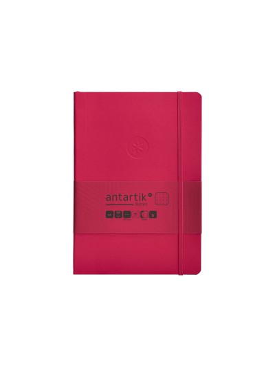 Cuaderno con gomilla antartik notes tapa blanda a5 hojas puntos burdeos 80 hojas 80 gr fsc