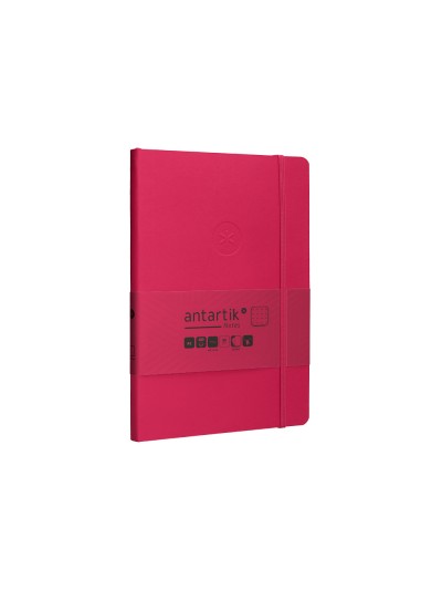 Cuaderno con gomilla antartik notes tapa blanda a5 hojas puntos burdeos 80 hojas 80 gr fsc