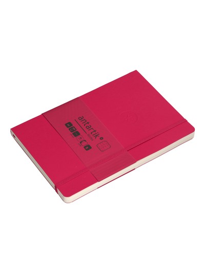 Cuaderno con gomilla antartik notes tapa blanda a5 hojas puntos burdeos 80 hojas 80 gr fsc