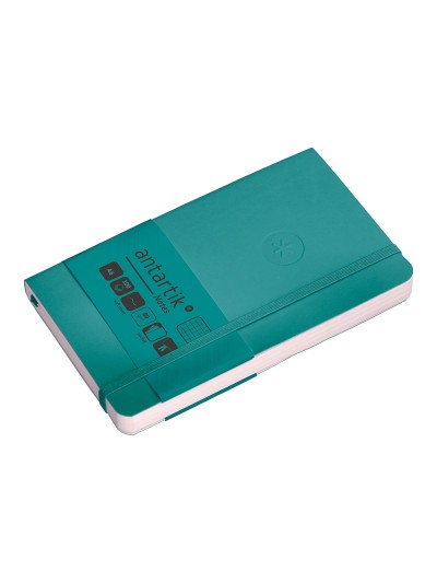 Cuaderno con gomilla antartik notes tapa blanda a6 cuadricula verde aguamarina 100 hojas 80 gr fsc