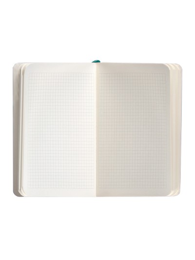 Cuaderno con gomilla antartik notes tapa blanda a6 cuadricula verde aguamarina 100 hojas 80 gr fsc