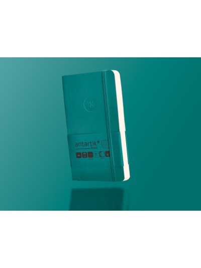 Cuaderno con gomilla antartik notes tapa blanda a6 cuadricula verde aguamarina 100 hojas 80 gr fsc