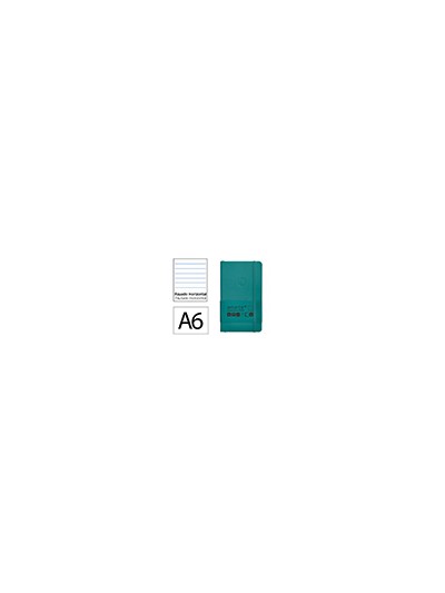 Cuaderno con gomilla antartik notes tapa blanda a6 rayas verde aguamarina 100 hojas 80 gr fsc