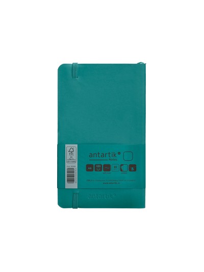 Cuaderno con gomilla antartik notes tapa blanda a6 hojas lisas verde aguamarina 100 hojas 80 gr fsc