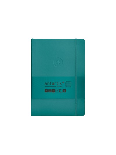Cuaderno con gomilla antartik notes tapa blanda a5 hojas cuadricula verde aguamarina 80 hojas 80 gr fsc