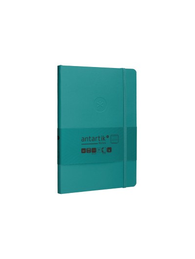Cuaderno con gomilla antartik notes tapa blanda a5 hojas rayas verde aguamarina 80 hojas 80 gr fsc