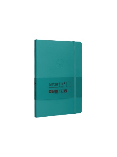 Cuaderno con gomilla antartik notes tapa blanda a5 hojas lisas verde aguamarina 80 hojas 80 gr fsc