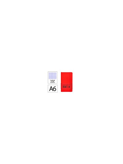 Cuaderno con gomilla antartik notes tapa blanda a6 cuadricula rojo 100 hojas 80 gr fsc