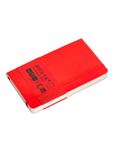 Cuaderno con gomilla antartik notes tapa blanda a6 rayas rojo 100 hojas 80 gr fsc