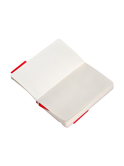 Cuaderno con gomilla antartik notes tapa blanda a6 rayas rojo 100 hojas 80 gr fsc