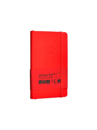 Cuaderno con gomilla antartik notes tapa blanda a6 hojas lisas rojo 100 hojas 80 gr fsc