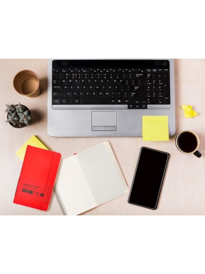 Cuaderno con gomilla antartik notes tapa blanda a6 hojas lisas rojo 100 hojas 80 gr fsc