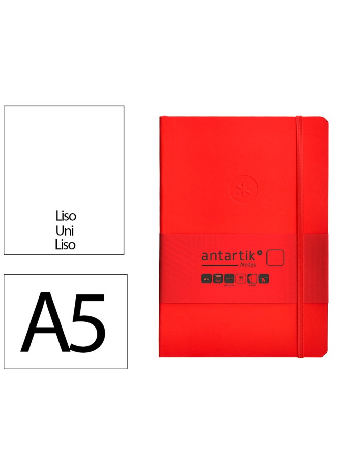 Cuaderno con gomilla antartik notes tapa blanda a5 hojas lisas rojo 80 hojas 80 gr fsc Cuaderno con gomilla antartik notes tapa blanda a5 hojas lisas rojo 80 hojas 80 gr fsc