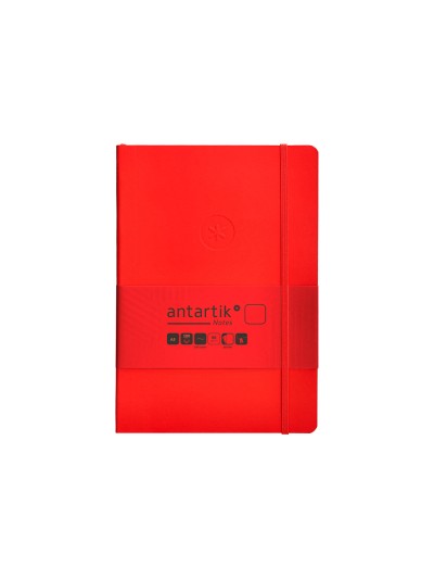 Cuaderno con gomilla antartik notes tapa blanda a5 hojas lisas rojo 80 hojas 80 gr fsc