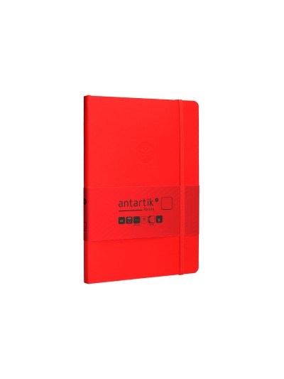 Cuaderno con gomilla antartik notes tapa blanda a5 hojas lisas rojo 80 hojas 80 gr fsc