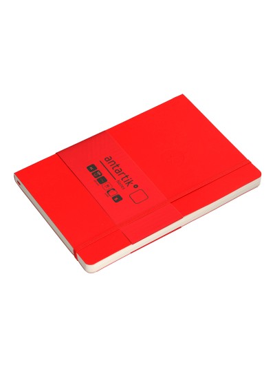 Cuaderno con gomilla antartik notes tapa blanda a5 hojas lisas rojo 80 hojas 80 gr fsc