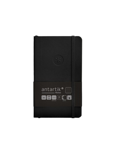 Cuaderno con gomilla antartik notes tapa blanda a6 rayas negro 100 hojas 80 gr fsc