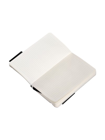 Cuaderno con gomilla antartik notes tapa blanda a6 rayas negro 100 hojas 80 gr fsc