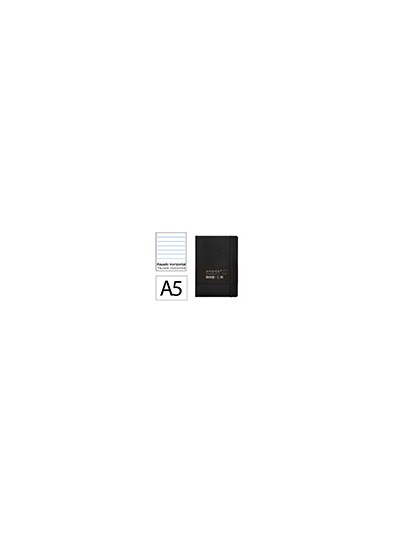 Cuaderno con gomilla antartik notes tapa blanda a5 hojas rayas negro 80 hojas 80 gr fsc