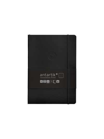 Cuaderno con gomilla antartik notes tapa blanda a5 hojas rayas negro 80 hojas 80 gr fsc