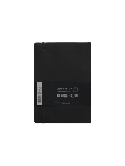 Cuaderno con gomilla antartik notes tapa blanda a5 hojas rayas negro 80 hojas 80 gr fsc