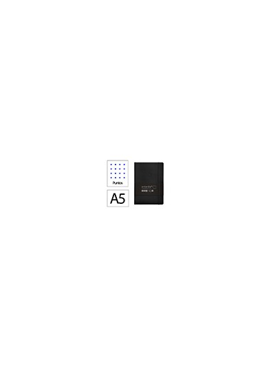 Cuaderno con gomilla antartik notes tapa blanda a5 hojas puntos negro 80 hojas 80 gr fsc