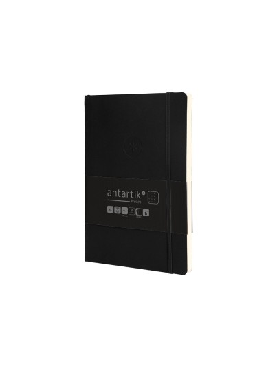 Cuaderno con gomilla antartik notes tapa blanda a5 hojas puntos negro 80 hojas 80 gr fsc