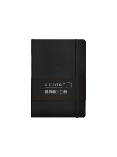 Cuaderno con gomilla antartik notes tapa blanda a5 hojas lisas negro 80 hojas 80 gr fsc