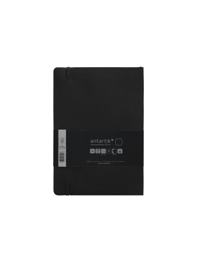Cuaderno con gomilla antartik notes tapa blanda a5 hojas lisas negro 80 hojas 80 gr fsc