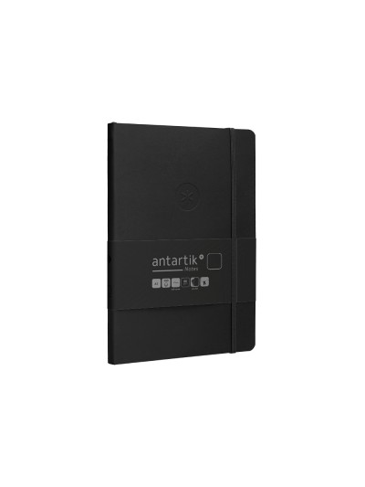 Cuaderno con gomilla antartik notes tapa blanda a5 hojas lisas negro 80 hojas 80 gr fsc