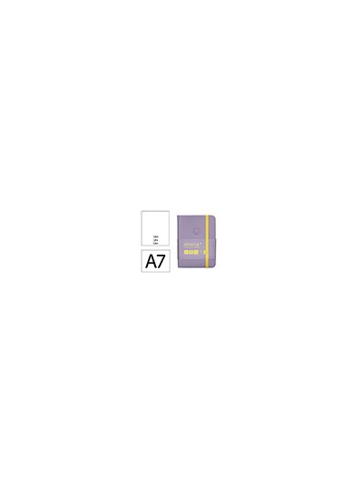 Cuaderno con gomilla antartik notes tapa dura a7 hojas lisas morado y amarillo 80 hojas 80 gr fsc