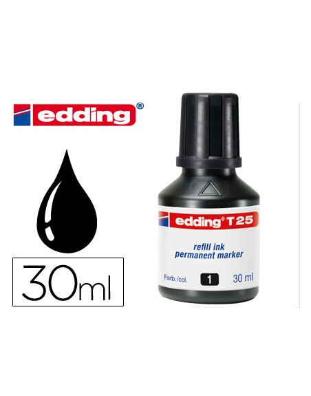 Tinta rotulador edding t-25 negro bote 30 ml