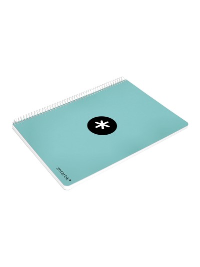 Cuaderno espiral antartik a4 micro tapa dura 80h 100 gr cuadro 5mm sin bandas 4 taladros color menta