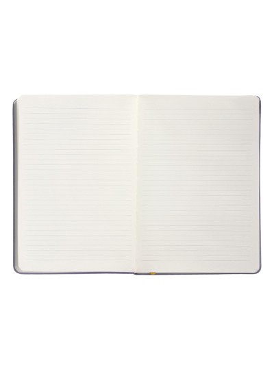 Cuaderno con gomilla antartik notes tapa dura a5 hojas rayas morado y amarillo 100 hojas 80 gr fsc