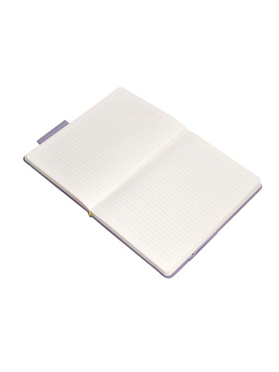 Cuaderno con gomilla antartik notes tapa dura a5 hojas rayas morado y amarillo 100 hojas 80 gr fsc